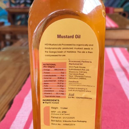 organic yellow mustard oil